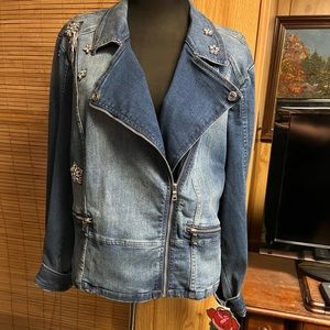 NWT ANNA SUI INC DENIM STAR JEAN JACKET